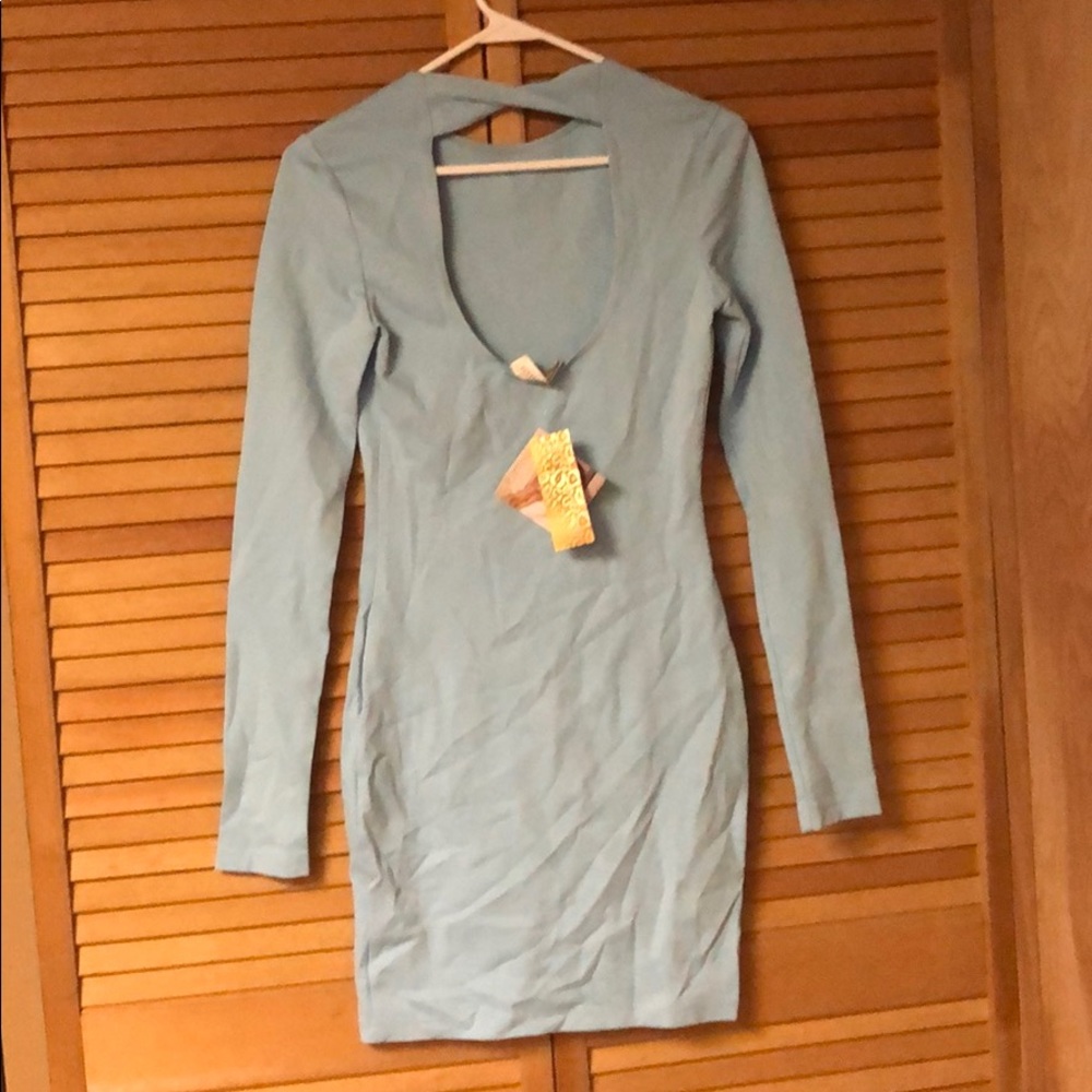 Baby blue fitted dress